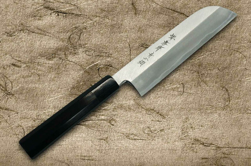 Sakai Takayuki Aoniko Blue 2 Steel Ebony Handle Japanese Chefs Kamagata-UsubaVegetable 180mm