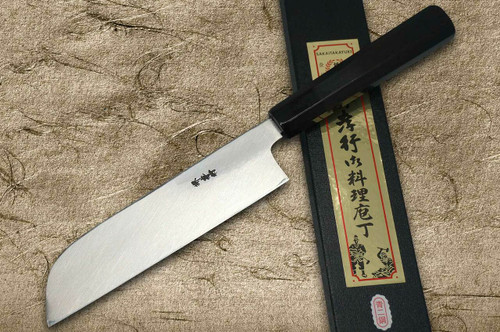 Sakai Takayuki Aoniko Blue 2 Steel Ebony Handle Japanese Chefs Kamagata-UsubaVegetable 195mm