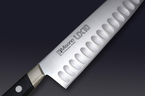 Misono UX10 Swedish Stainless Dimples(Salmon) Japanese Chef's Santoku Knife 180mm 