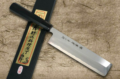 Sakai Takayuki Aoniko Blue 2 Steel Ebony Handle Japanese Chefs UsubaVegetable 180mm