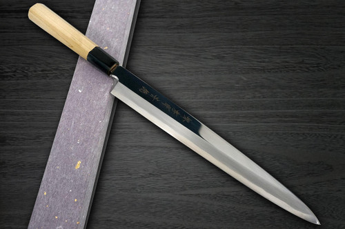 Sakai Takayuki Aoniko Blue 2 Steel Mirror Finish Japanese Chefs YanagibaSashimi 240mm