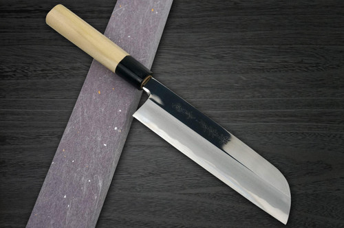 Sakai Takayuki Aoniko Blue 2 Steel Mirror Finish Japanese Chefs Kamagata-UsubaVegetable 195mm