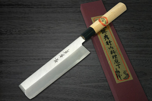 Left Handed Sakai Takayuki Kasumitogi White steel Japanese Chefs UsubaVegetable 180mm