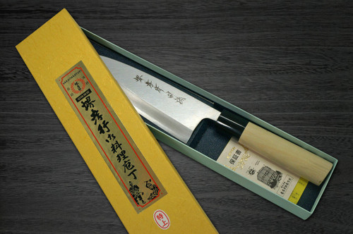 Left Handed Sakai Takayuki Tokujyo Supreme White 2 steel Japanese Chefs Deba Knife 105mm