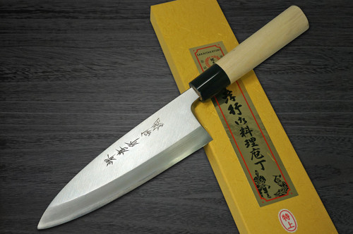 Left Handed Sakai Takayuki Tokujyo Supreme White 2 steel Japanese Chefs Deba Knife 195mm