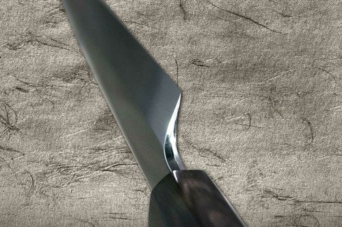 Yoshihiro White No.2 Honyaki Wave-Art AWHY Water-Quenched Japanese Chefs YanagibaSashimi 300mm with Saya Sheath and Ebony Handle