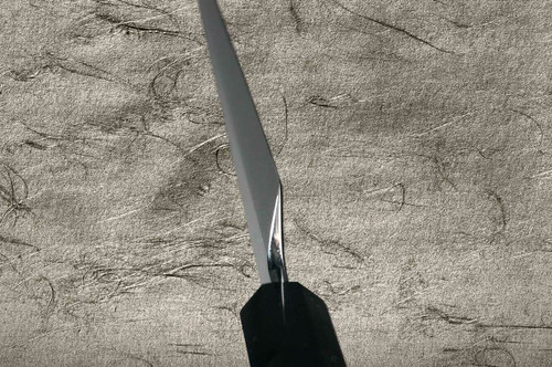 Sakai Takayuki Mirrored Honyaki Water-Quenched Fuji-on-Wave Yanagiba and Saya SET 300mm with Ebony Handle