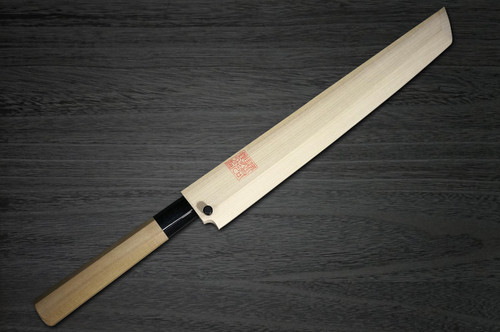 Yoshihiro Gingami No.3 Damascus Suminagashi G3SN Japanese Chefs Sakimaru-TakohikiSashimi 270mm with Saya Sheath and Magnolia Wood Handle