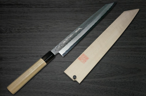 Yoshihiro Gingami No.3 Damascus Suminagashi G3SN Japanese Chefs Kiritsuke-YanagibaSashimi 270mm with Saya Sheath and Magnolia Wood Handle