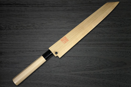 Yoshihiro Gingami No.3 Damascus Suminagashi G3SN Japanese Chefs Kiritsuke-YanagibaSashimi 270mm with Saya Sheath and Magnolia Wood Handle