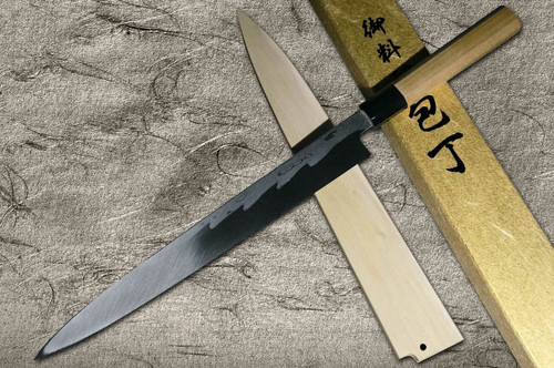 Yoshihiro Aogami No.1 Damascus Suminagashi B1SN Japanese Chefs YanagibaSashimi 270mm with Saya Sheath and Magnolia Wood Handle