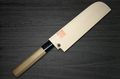 Yoshihiro Aogami No.1 Damascus Suminagashi B1SN Japanese Chefs Kamagata-UsubaVegetable 180mm with Saya Sheath and Magnolia Wood Handle