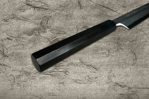 Yoshihiro Gingami No.3 Damascus Suminagashi G3SN-E Japanese Chefs Kiritsuke-YanagibaSashimi 330mm with Saya Sheath and Ebony Handle