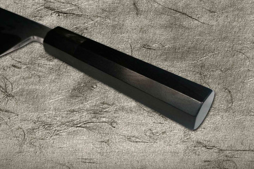 Yoshihiro Aogami No.1 Damascus Suminagashi B1SN-E Japanese Chefs Deba Knife 195mm with Saya Sheath and Ebony Handle