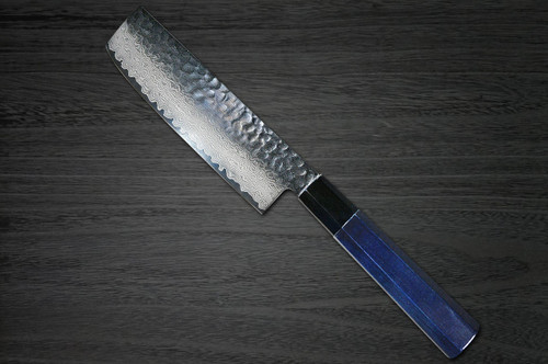 Sakai Takayuki 33-Layer VG10 Damascus Indigo Japan-Blue Chefs NakiriVegetable 160mm