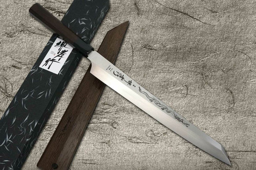 Sakai Takayuki Honyaki VG10 Stainless Dragon Hien Japanese Chefs Kengata-YanagibaSashimi 300mm