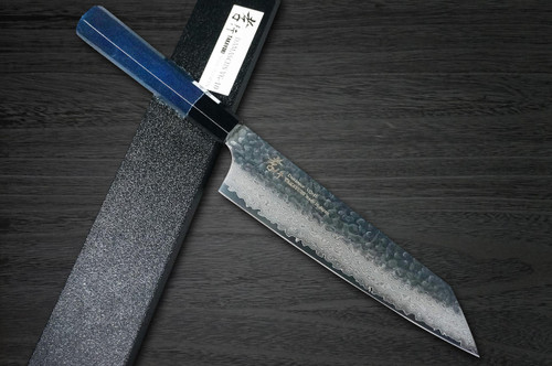 Sakai Takayuki 33-Layer VG10 Damascus Indigo Japan-Blue Chefs Kengata-Gyuto Knife 190mm