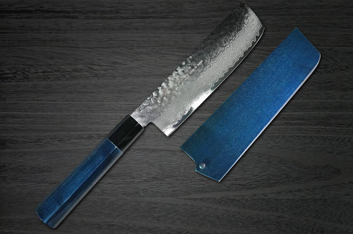 Sakai Takayuki 33-Layer VG10 Damascus Indigo Japan-Blue Chefs Vegetable Knife and Saya SET 160mm