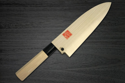 Yoshihiro Gingami No.3 G3HC Japanese Chefs Deba Knife 165mm with Saya Sheath and Magnolia Wood Handle