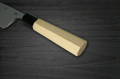 Yoshihiro Gingami No.3 G3HC Japanese Chefs Deba Knife 225mm with Saya Sheath and Magnolia Wood Handle