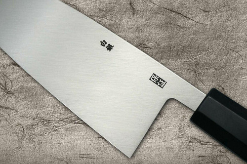 Yoshihiro Gingami No.3 G3HC-E Japanese Chefs Deba Knife 180mm with Saya Sheath and Ebony Handle