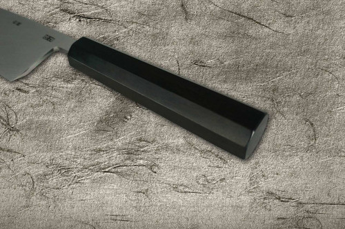 Yoshihiro Gingami No.3 G3HC-E Japanese Chefs Deba Knife 180mm with Saya Sheath and Ebony Handle