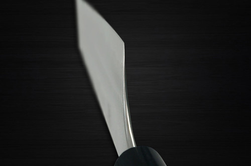 Yoshimi Kato Aogami Super Clad Nashiji RS Japanese Chefs Bunka Knife 170mm with Black-Ring Round Handle