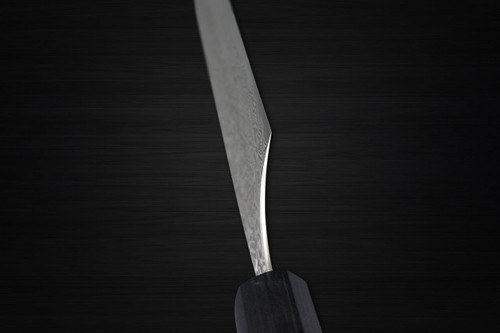 Yoshimi Kato 63 Layer VG10 Black Damascus RS8 Japanese Chefs Santoku Knife 170mm with Black-Ring Octagonal Handle