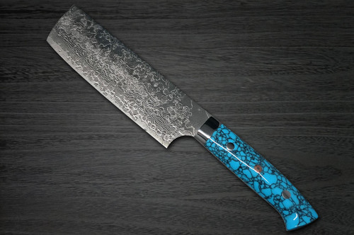 Takeshi Saji R2 Diamond Finish Damascus TCA Japanese Chef's Nakiri