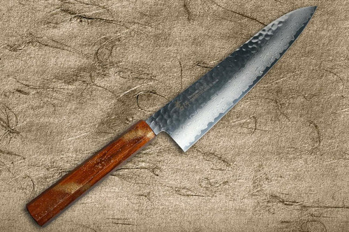 Sakai Takayuki 33-Layer VG10 Damascus Urushi Chefs Gyuto Knife 240mm with Japanese Lacquered Oak Handle SEIREN