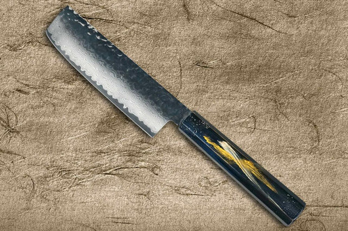 Sakai Takayuki 33-Layer VG10 Damascus Urushi Chefs NakiriVegetable 160mm with Japanese Lacquered Oak Handle SAISEKI