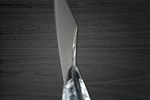 Takeshi Saji R2 Diamond Finish Damascus TCW Japanese Chefs Bunka Knife 180mm with White Turquoise Handle