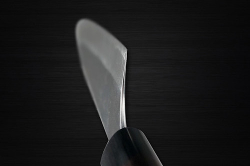 Yoshimi Kato Aogami Super Clad Kurouchi RS Japanese Chef's Gyuto Knife 210mm with Black-Ring Round Handle 