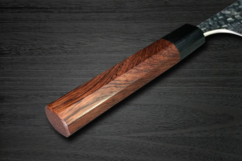 Yoshimi Kato 63 Layer VG10 Damascus Hammered RS8 Japanese Chefs Gyuto Knife 210mm with Black-Ring Octagonal Handle