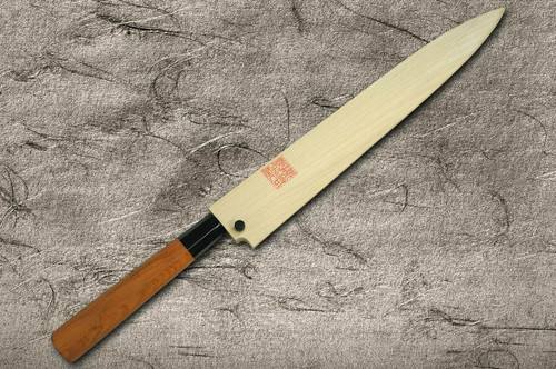 Yoshihiro White No.2 Honyaki MtFuji-Art AFHY Water-Quenched Japanese Chefs YanagibaSashimi 300mm with Saya Sheath and Yew Handle