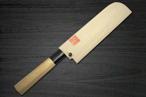 Yoshihiro Gingami No.3 G3HC Japanese Chefs Kamagata-UsubaVegetable 225mm with Saya Sheath and Magnolia Wood Handle