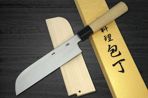 Yoshihiro Gingami No.3 G3HC Japanese Chefs Kamagata-UsubaVegetable 225mm with Saya Sheath and Magnolia Wood Handle