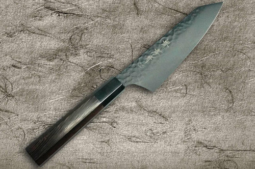 Sakai Takayuki Non-Stick Coating VG10 Hammered WA KUROKAGE Japanese Chefs Kengata-Santoku Knife 160mm with Wenge Handle