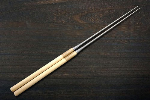 Stainless Cooking Chopsticks Japanese Chefs Moribashi 165mm with Magnolia Handle