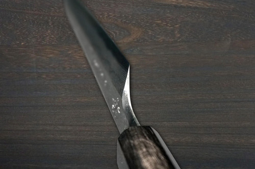 Sakai Takayuki HANAFUBUKI Ginsan Damascus Japanese Sakura Engraved Kengata-YanagibaSashimi 270mm with Wenge Handle and Saya Sheath