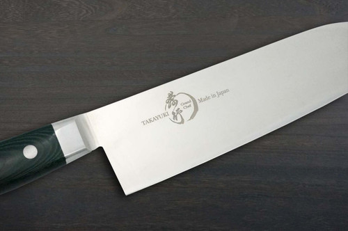 Sakai Takayuki Grand Chef (Micarta Handle) Japanese Chef's Santoku Knife 180mm Green 