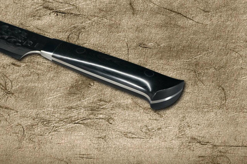 Takeshi Saji VG10 Mirror Hammered Damascus MCB Japanese Chefs SlicerSujihiki 270mm with Black Micarta Handle