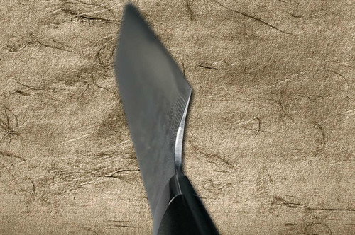 Takeshi Saji VG10 Mirror Hammered Damascus MCB Japanese Chefs NakiriVegetable 170mm with Black Micarta Handle