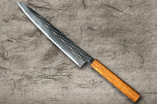 Yu Kurosaki R2SG2 Hammered SENKO WA OK8M Japanese Chefs SlicerSujihiki 270mm with Urushi Lacquered Oak Handle