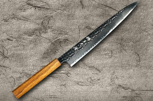 Yu Kurosaki R2SG2 Hammered SENKO WA OK8M Japanese Chefs SlicerSujihiki 270mm with Urushi Lacquered Oak Handle