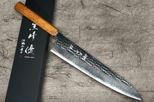 Yu Kurosaki R2SG2 Hammered SENKO WA OK8M Japanese Chefs Gyuto Knife 270mm with Urushi Lacquered Oak Handle