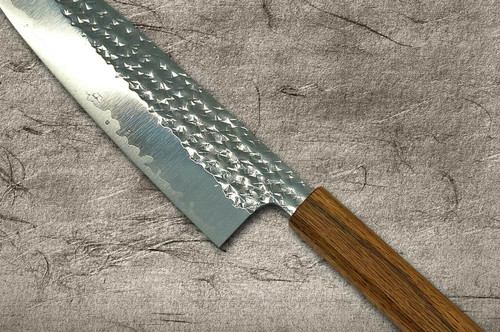 Yu Kurosaki R2SG2 Hammered SENKO WA OK8M Japanese Chefs Gyuto Knife 240mm with Urushi Lacquered Oak Handle