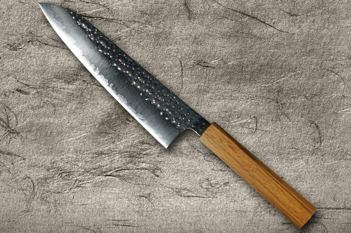 Yu Kurosaki R2SG2 Hammered SENKO WA OK8M Japanese Chefs Gyuto Knife 180mm with Urushi Lacquered Oak Handle