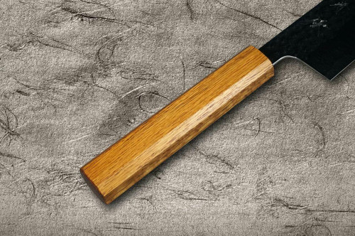 Yu Kurosaki R2SG2 Hammered SENKO WA OK8M Japanese Chefs Santoku Knife 170mm with Urushi Lacquered Oak Handle