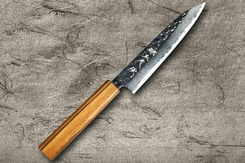 Yu Kurosaki R2SG2 Hammered SENKO WA OK8M Japanese Chefs Petty KnifeUtility 150mm with Urushi Lacquered Oak Handle